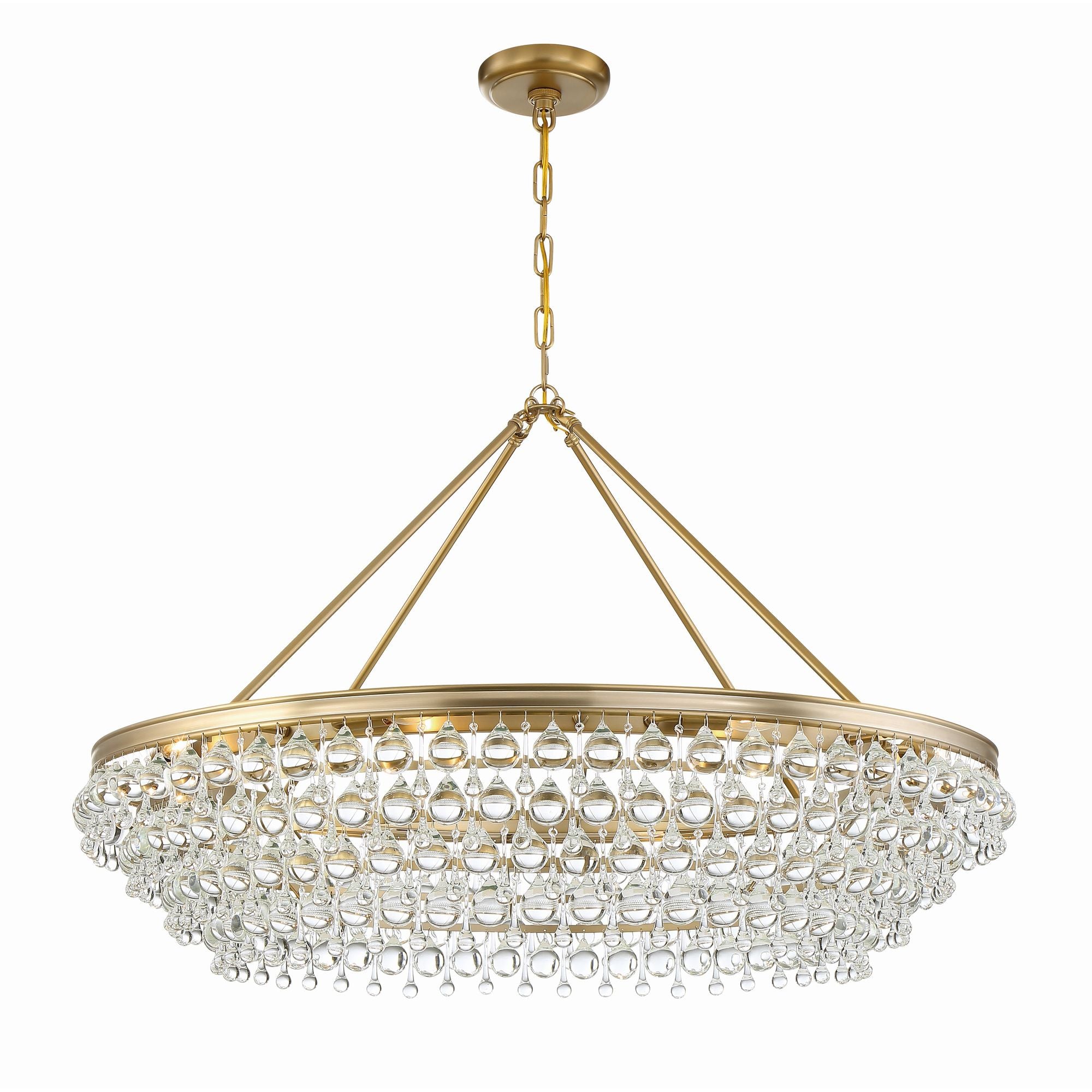 Calypso 40'' Crystal Teardrop Vibrant Gold Chandelier Gold 40"W x 25.75"H x 40"D