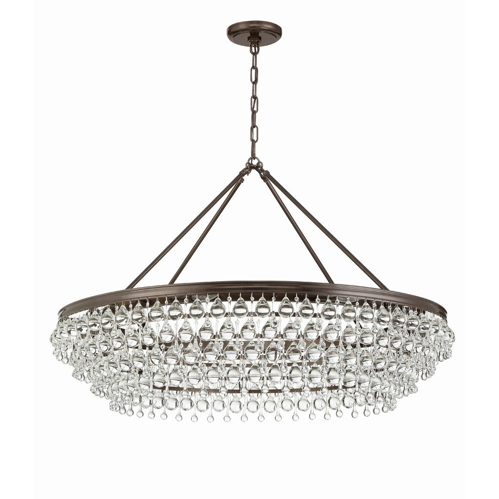 Calypso 40'' Crystal Teardrop Vibrant Bronze Chandelier Bronze 40"W x 25.75"H x 40"D