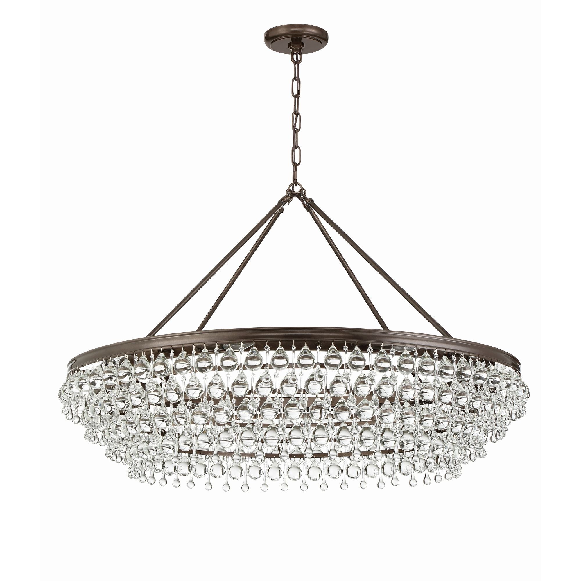 Calypso 40'' Crystal Teardrop Vibrant Bronze Chandelier Bronze 40"W x 25.75"H x 40"D