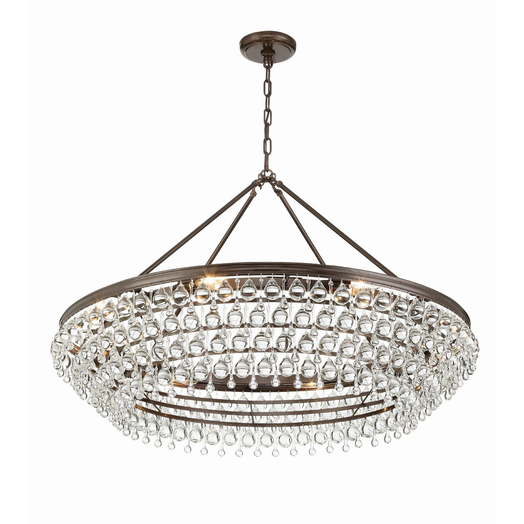 Calypso 40'' Crystal Teardrop Vibrant Bronze Chandelier Bronze 40"W x 25.75"H x 40"D