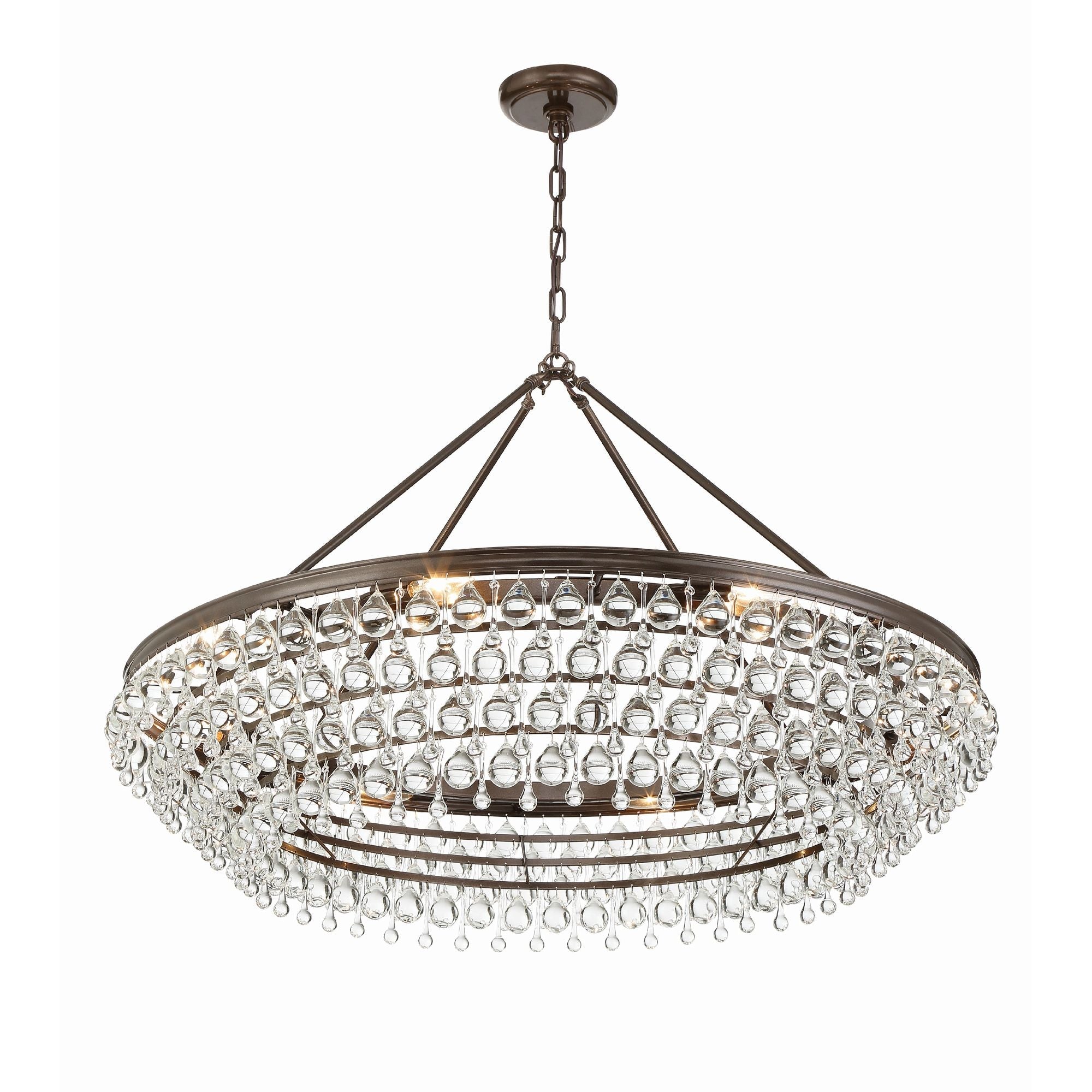 Calypso 40'' Crystal Teardrop Vibrant Bronze Chandelier Bronze 40"W x 25.75"H x 40"D