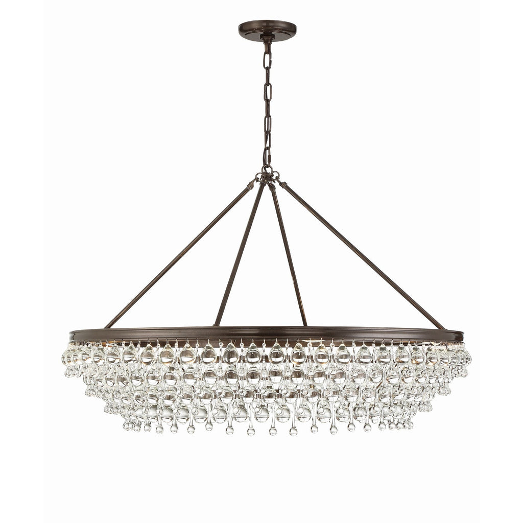 Calypso 40'' Crystal Teardrop Vibrant Bronze Chandelier Bronze 40"W x 25.75"H x 40"D