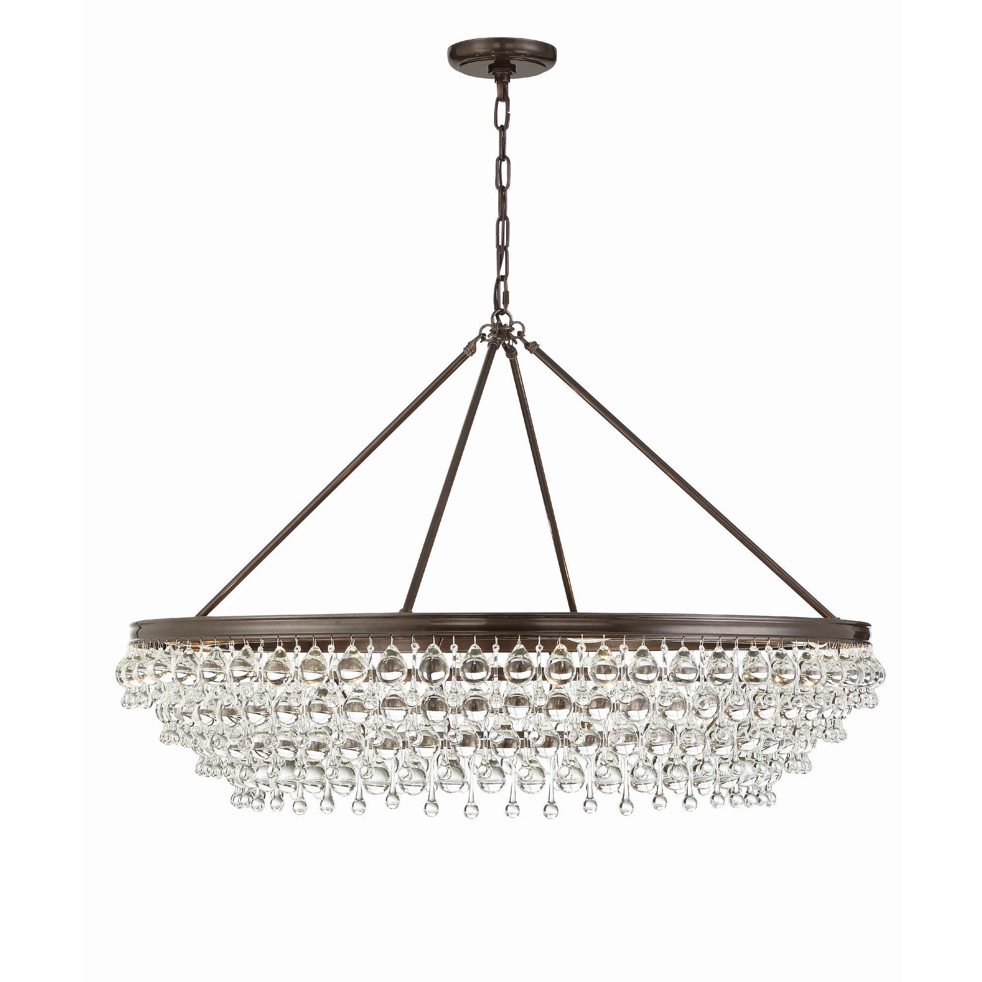 Calypso 40'' Crystal Teardrop Vibrant Bronze Chandelier Bronze 40"W x 25.75"H x 40"D