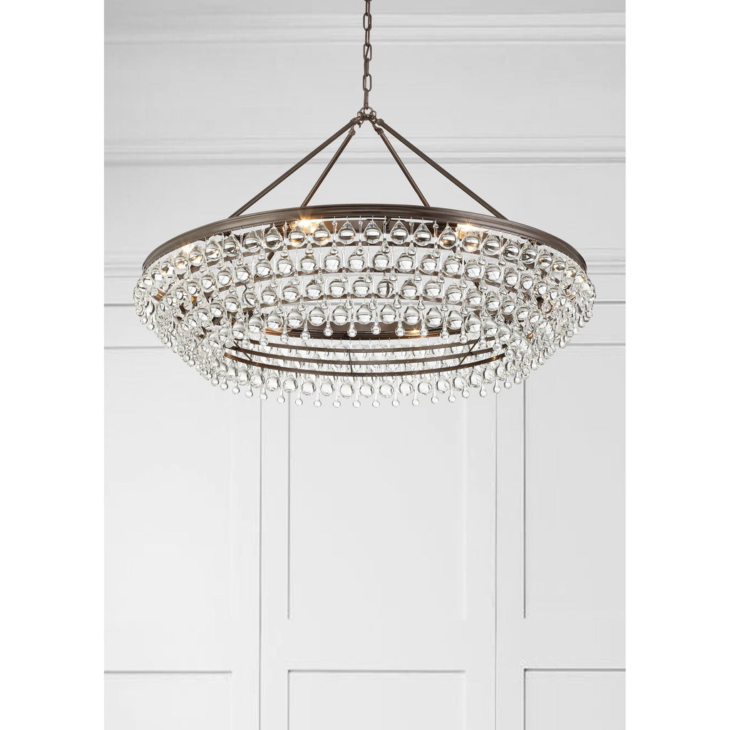 Calypso 40'' Crystal Teardrop Vibrant Bronze Chandelier Bronze 40"W x 25.75"H x 40"D