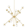 Saratoga 16-Light Chandelier in Aged Brass 62.5L x 62.5W x 42.5H
