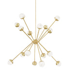 Saratoga 16-Light Chandelier in Aged Brass 62.5L x 62.5W x 42.5H