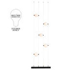 Abacus 5-Light Floor to Ceiling Plug-In LED Lamp LED Opal Glass (GG) in Black