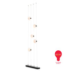 Abacus 5-Light Floor to Ceiling Plug-In LED Lamp LED Opal Glass (GG) in Black