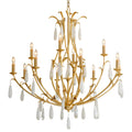 Prosecco 12-Light Chandelier in Gold Leaf 46.25W x 51H