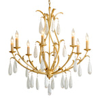 Prosecco 8-Light Chandelier in Gold Leaf 34.75L x 34.75W x 39H