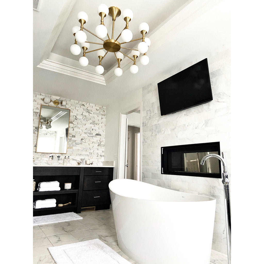 Astoria 20-Light Chandelier in Aged Brass 36L x 36W x 13.5H