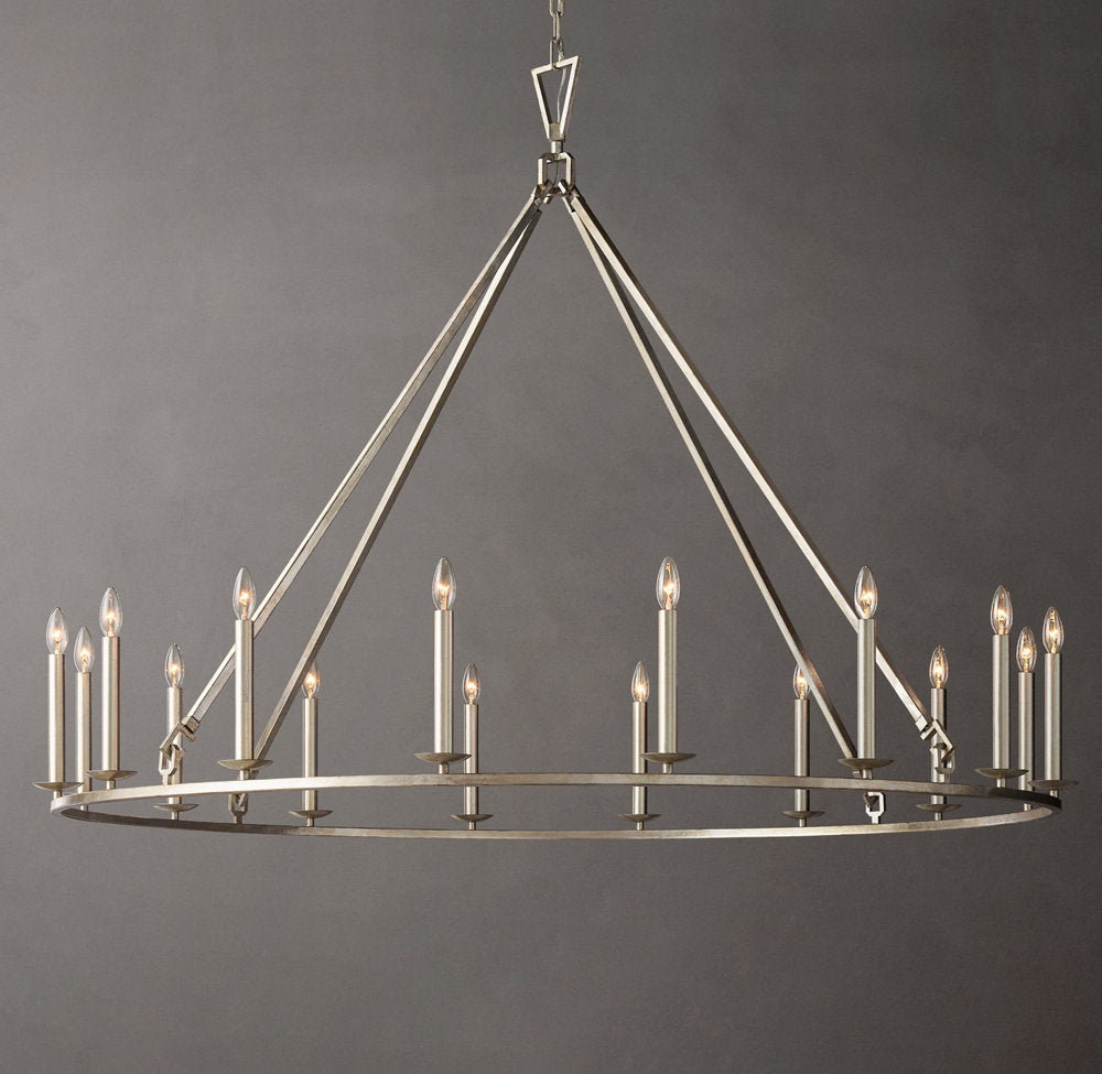 19TH C. ENGLISH OPENWORK ROUND CHANDELIER 60"