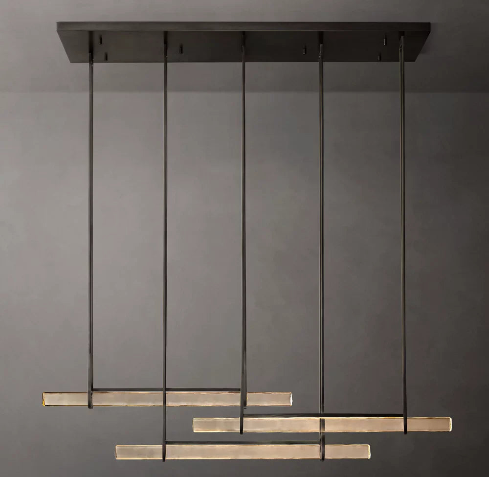 Audubon Crystal Triple Bar Linear Chandelier