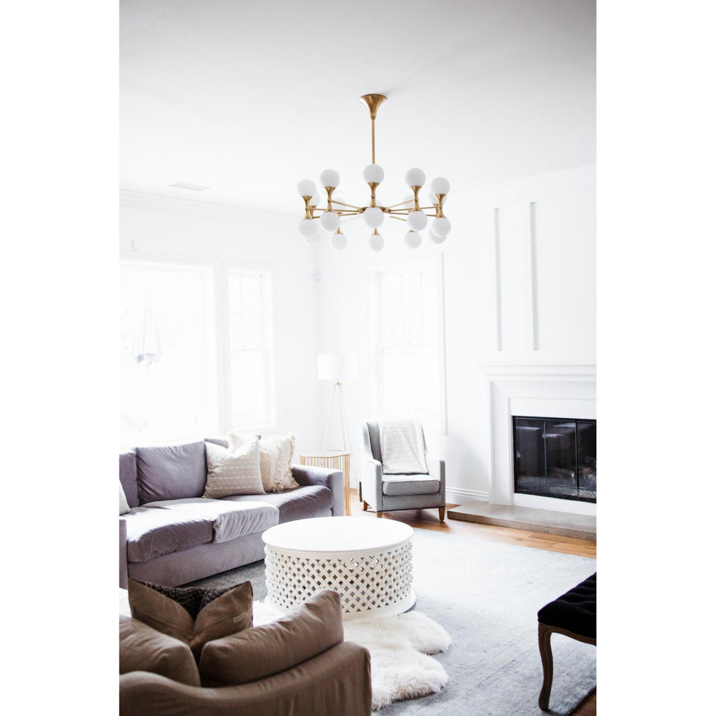 Astoria 20-Light Chandelier in Aged Brass 36L x 36W x 13.5H