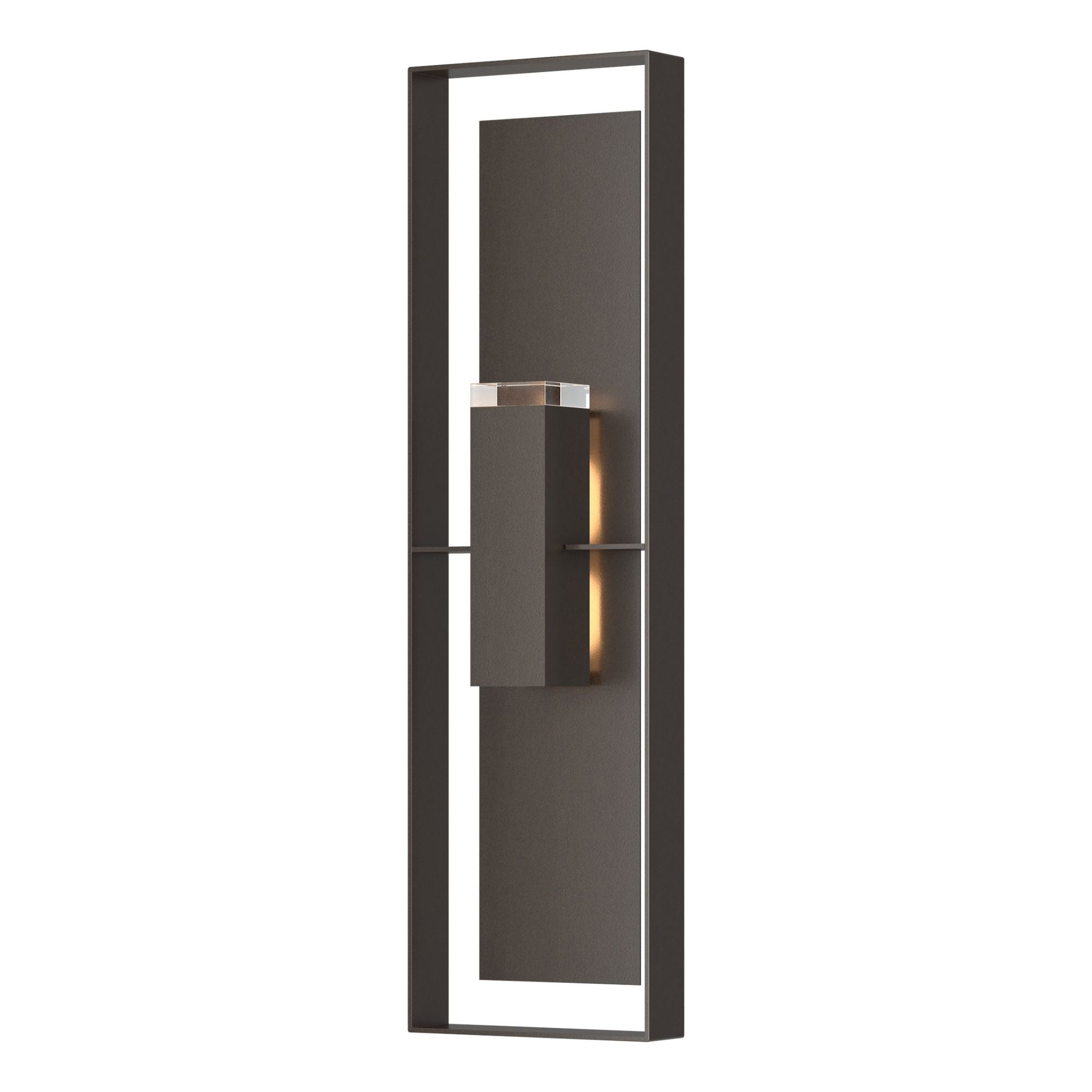 Shadow Box Extra Tall Sconce 2-Light Coastal Oil Rubbed Bronze Accent Clear Glass (ZM) in Coastal Oil Rubbed Bronze