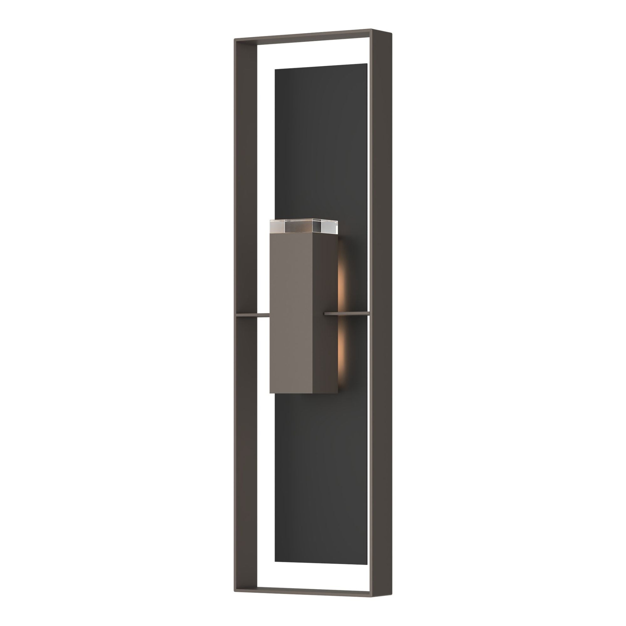 Shadow Box Extra Tall Sconce 2-Light Coastal Black Accent Clear Glass (ZM) in Coastal Dark Smoke