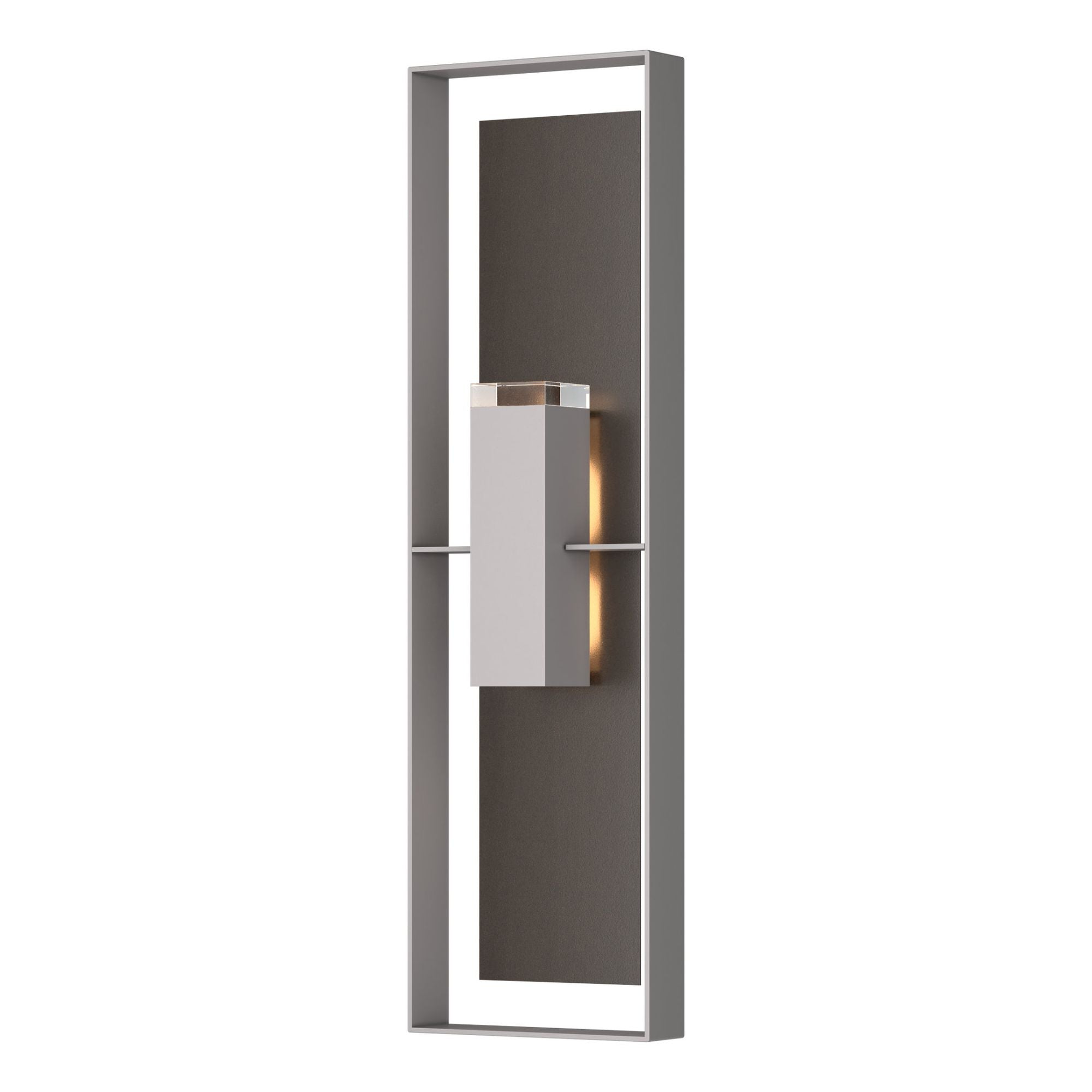 Shadow Box Extra Tall Sconce 2-Light Coastal Oil Rubbed Bronze Accent Clear Glass (ZM) in Coastal Burnished Steel