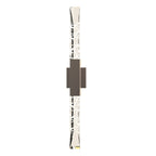 Refraction Large Outdoor Sconce 2-Light Clear Glass (ZM) in Coastal Dark Smoke