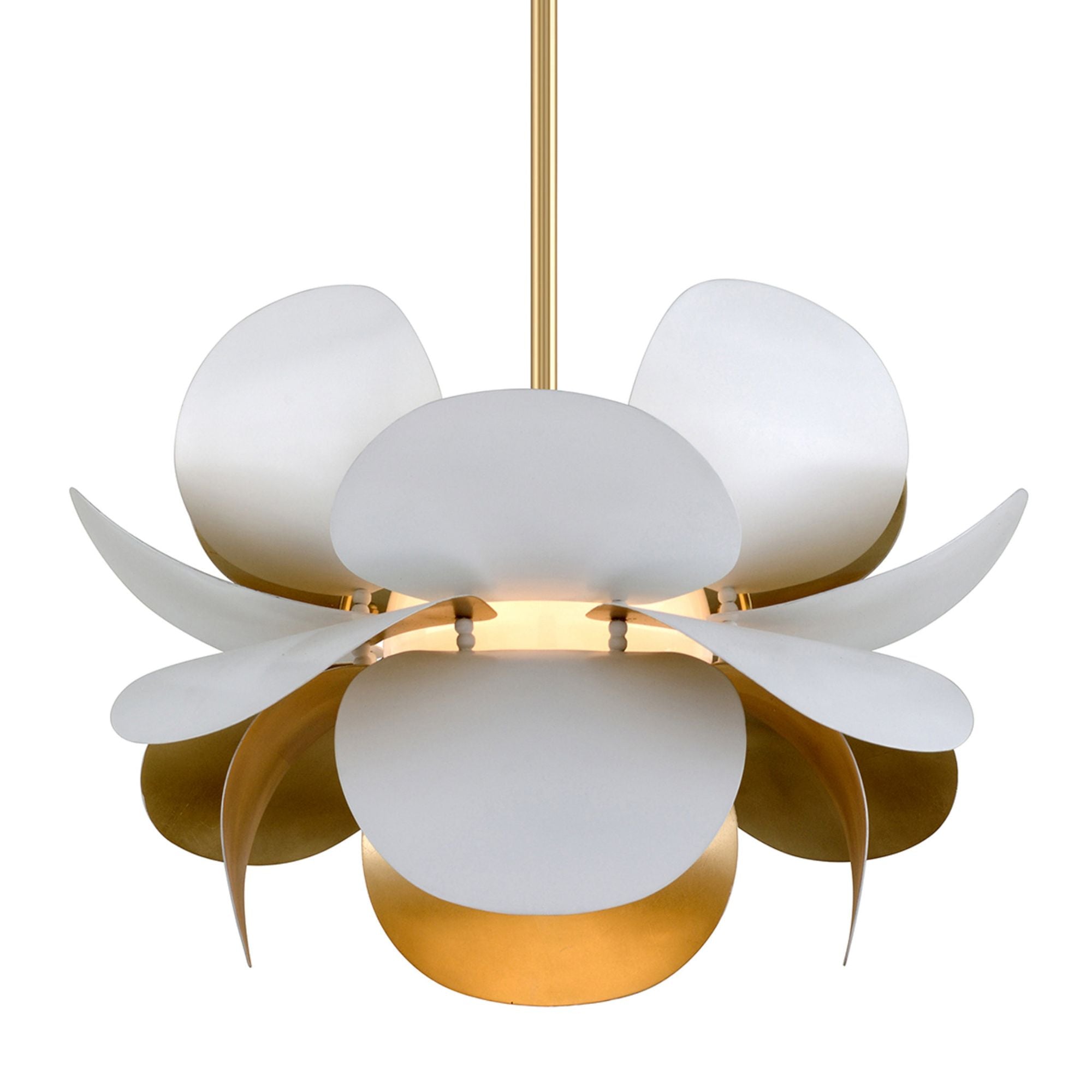 Ginger 1-Light Chandelier in Gold Leaf/Soft White Combo 26.5W x 17.25H