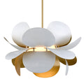 Ginger 1-Light Chandelier in White And Gold Leaf 34.5L x 34.5W x 22.25H