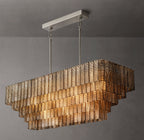 Sirene Smoke Glass Rectangular Chandelier 59"