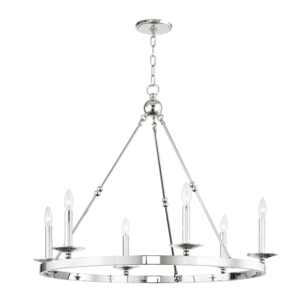 Allendale 6-Light Chandelier in Polished Nickel 35.75L x 35.75W x 29.75H
