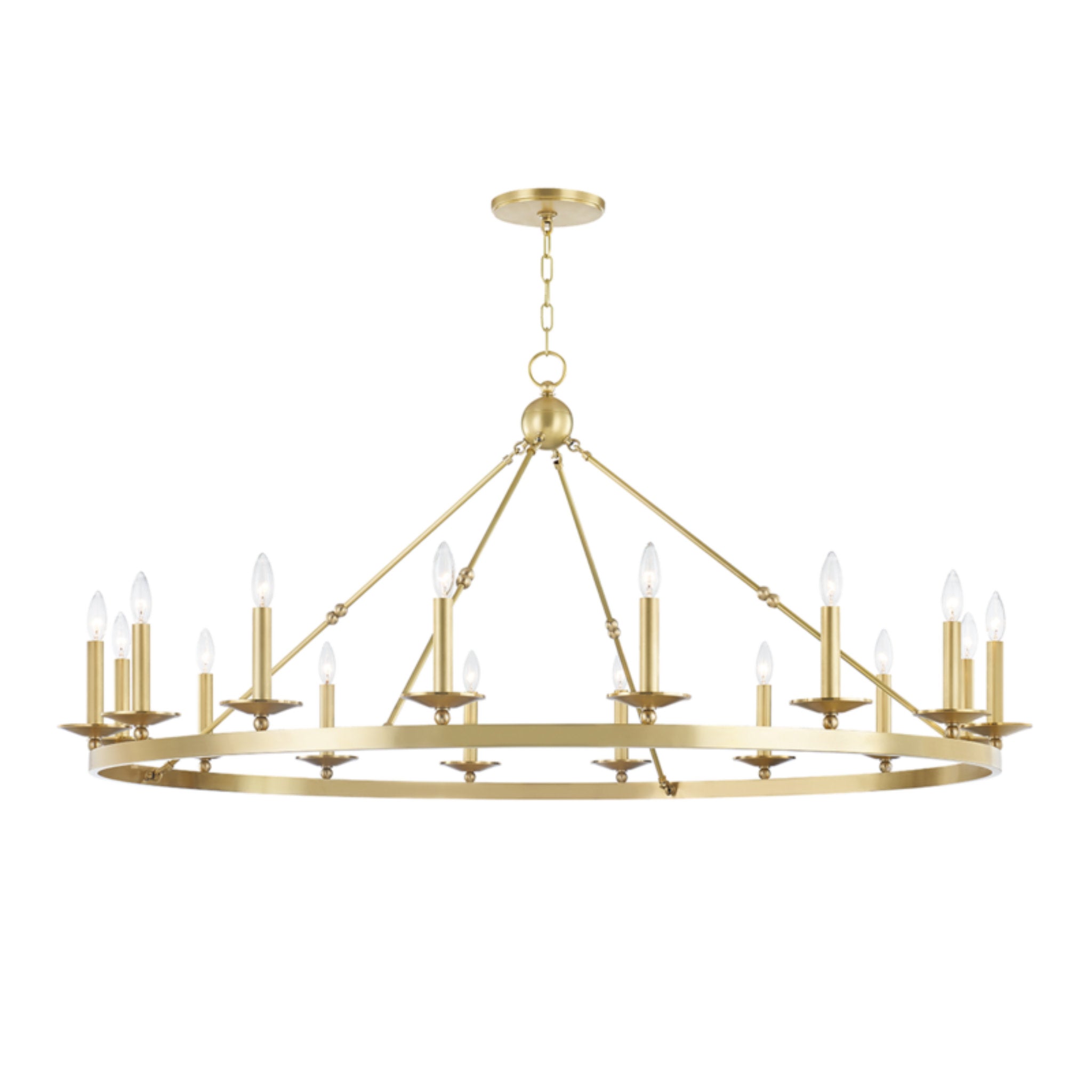Allendale 16-Light Chandelier in Aged Brass 58L x 58W x 27.25H