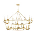 Allendale 28-Light Chandelier in Aged Brass 58L x 58W x 40.75H