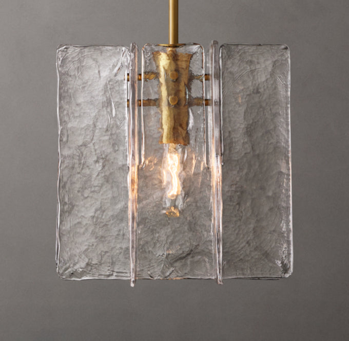 Lattice Clear Glass Pendant