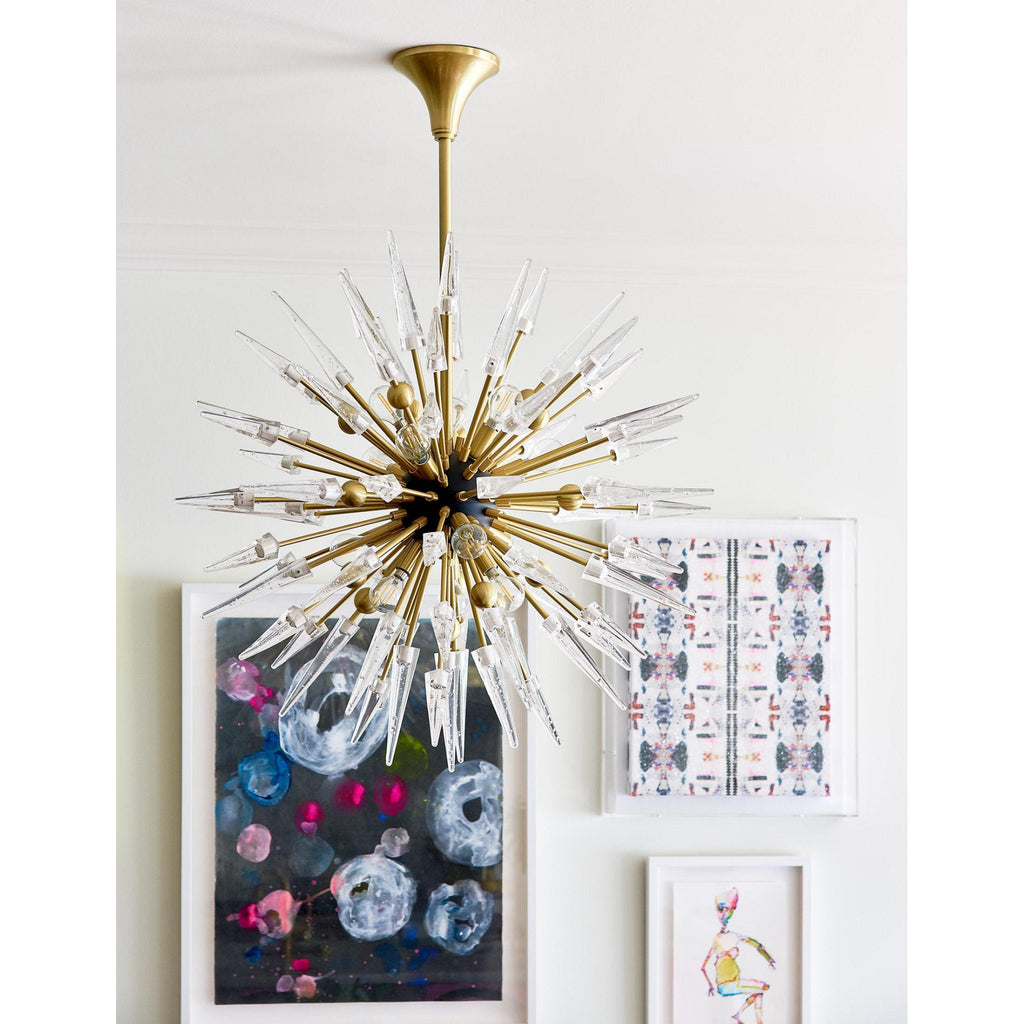 Sparta 12-Light Chandelier in Aged Brass 32L x 32W x 32H