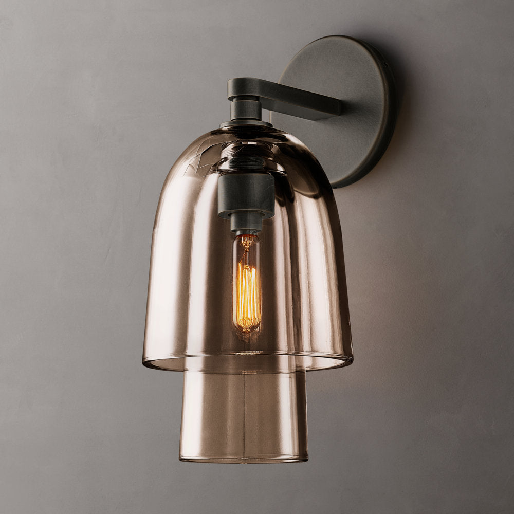 Blom Amber Glass Flute Sconce
