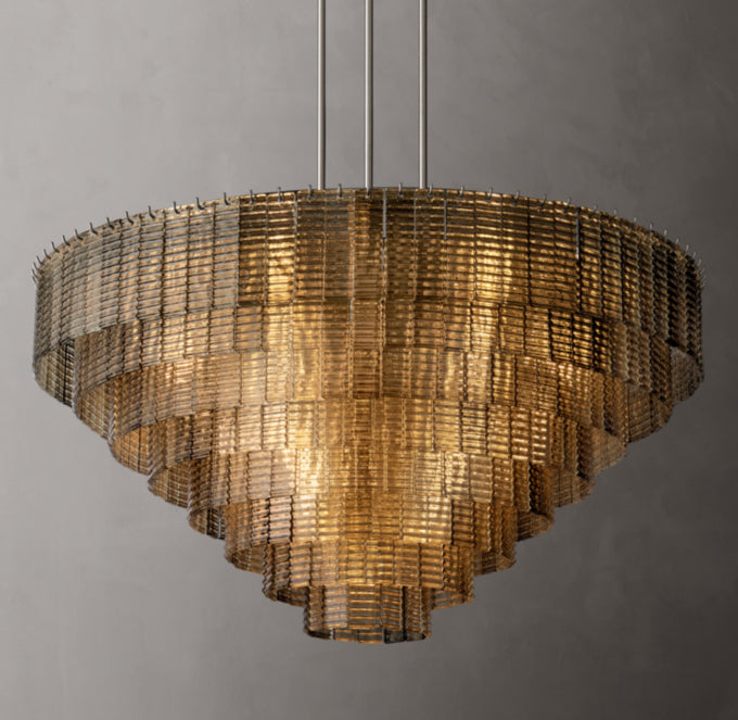 Sirene Smoke Glass Round Chandelier 52"