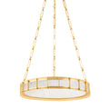 Leda 1-Light Chandelier in Vintage Brass 19.75L x 19.75W x 3.5H