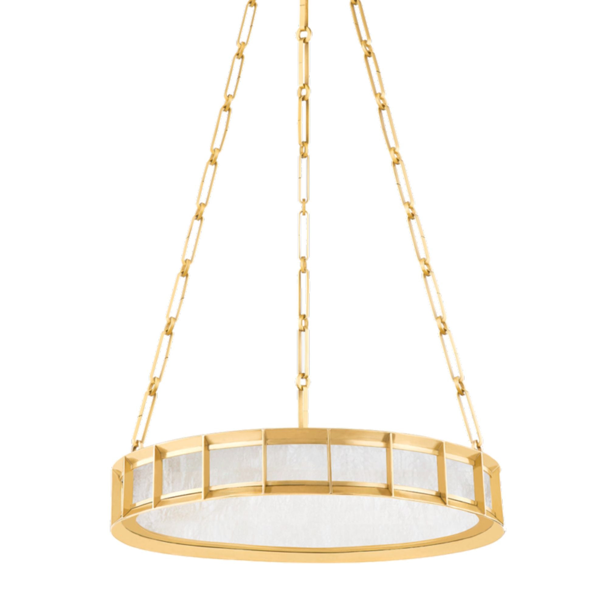 Leda 1-Light Chandelier in Vintage Brass 19.75L x 19.75W x 3.5H