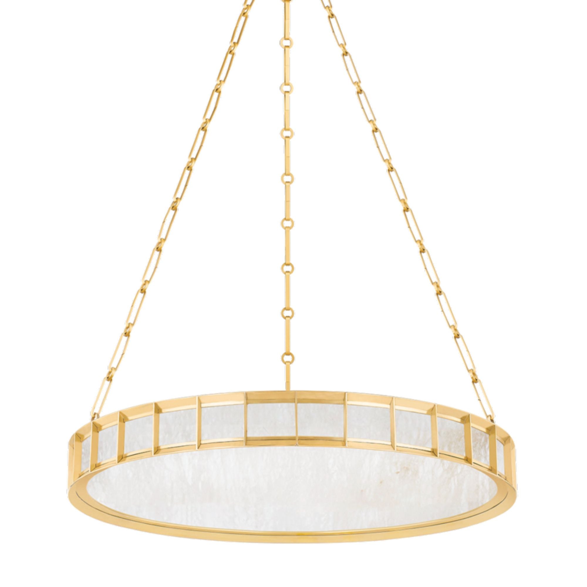 Leda 1-Light Chandelier in Vintage Brass 30L x 30W x 4H