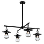 Mason Outdoor 4-Light Pendant 4-Light Clear Glass (ZM) in Coastal Black