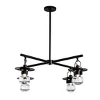 Mason Outdoor 4-Light Pendant 4-Light Clear Glass (ZM) in Coastal Black