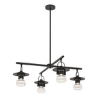 Mason Outdoor 4-Light Pendant 4-Light Clear Glass (ZM) in Coastal Black