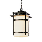 Banded Large Outdoor Fixture 1-Light Opal Glass (GG) in Coastal Black