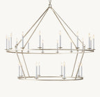19TH C. ENGLISH OPENWORK TWO-TIER ROUND CHANDELIER 62"