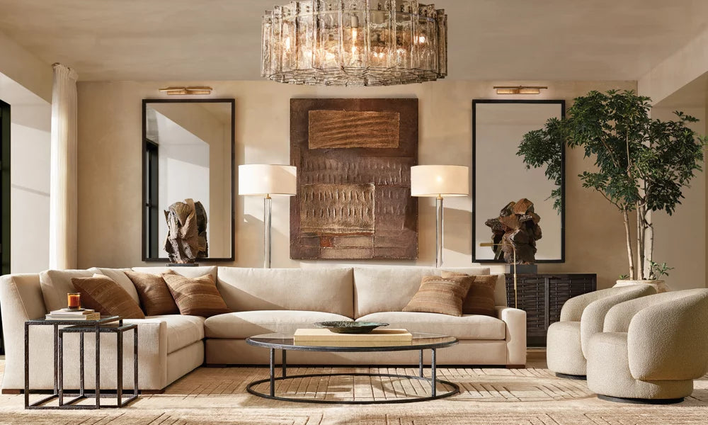 Lattice Smoke Glass Round Chandelier 48"