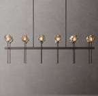 Boule De Cristal Smoke Glass Double Linear Chandelier 60"