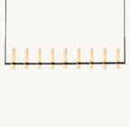Ravelle Linear Milk Glass Chandelier 71"
