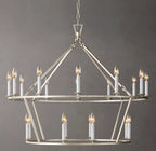 19TH C. ENGLISH OPENWORK TWO-TIER ROUND CHANDELIER 40"