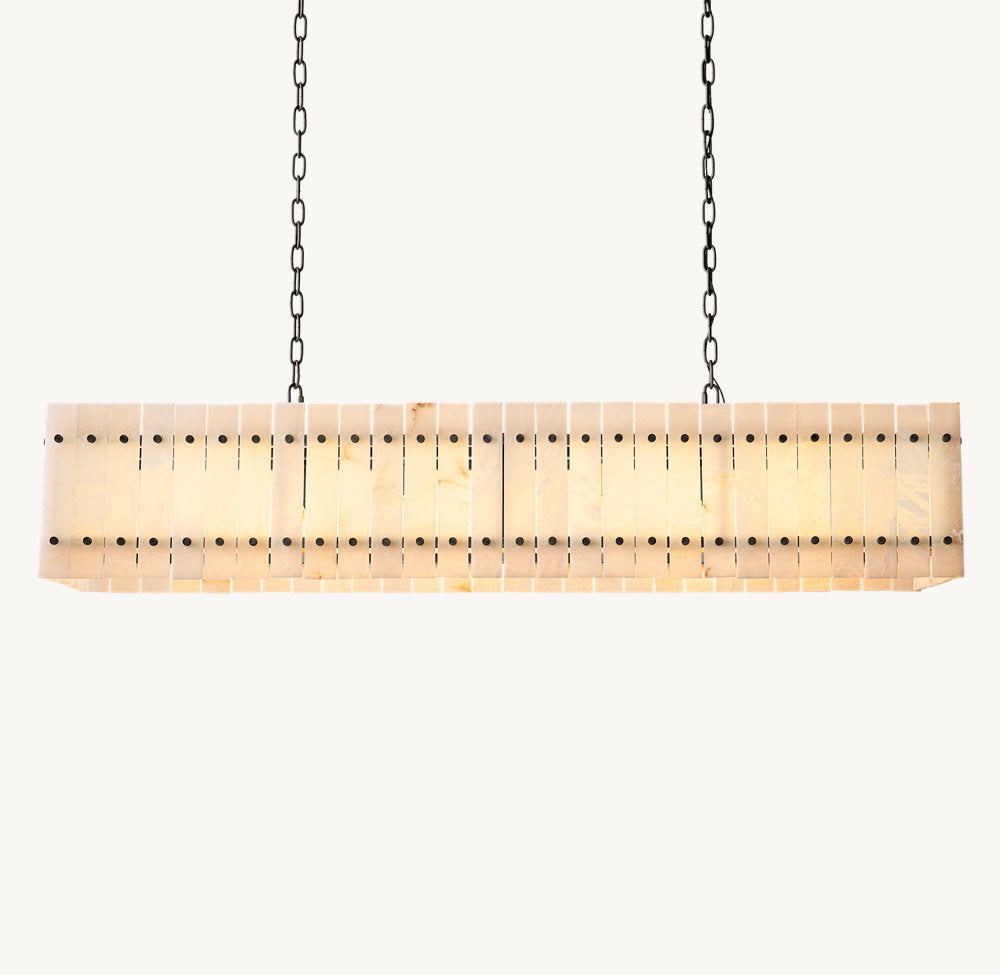 San Marco Alabaster Linear Chandelier 54"