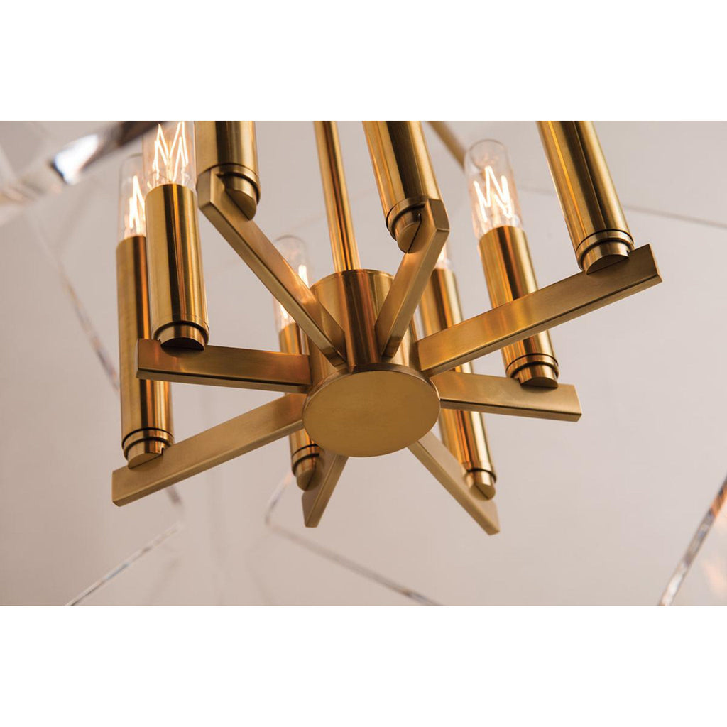 Travis 8-Light Chandelier in Aged Brass 20L x 20W x 26.5H