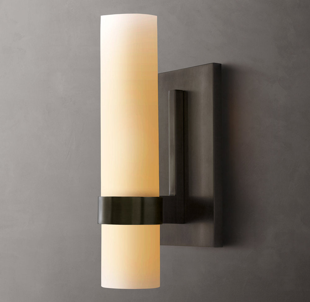 Ravelle Milk Glass Sconce 12"