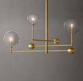 Glass Globe Mobile Three-Arm Chandelier 46"
