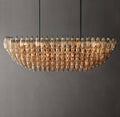 Chiara Smoke Glass Tiered Rectangular Chandelier 54"