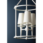 Torch 8-Light Chandelier in White Plaster 48L x 48W x 30.5H